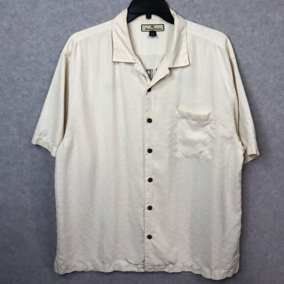 Tommy Bahama King Of The Green Golf Silk Camp Shirt Short Sleeve Mens XL Texture - Picture 2 of 16